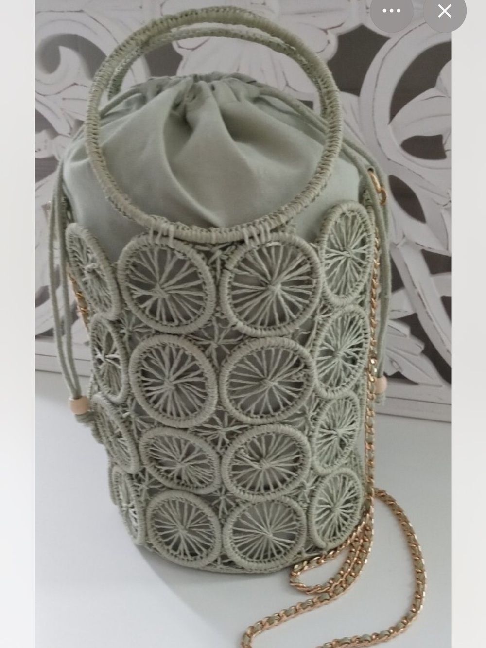 House Of Harlow 1960 Raffia Woven Bucket bag